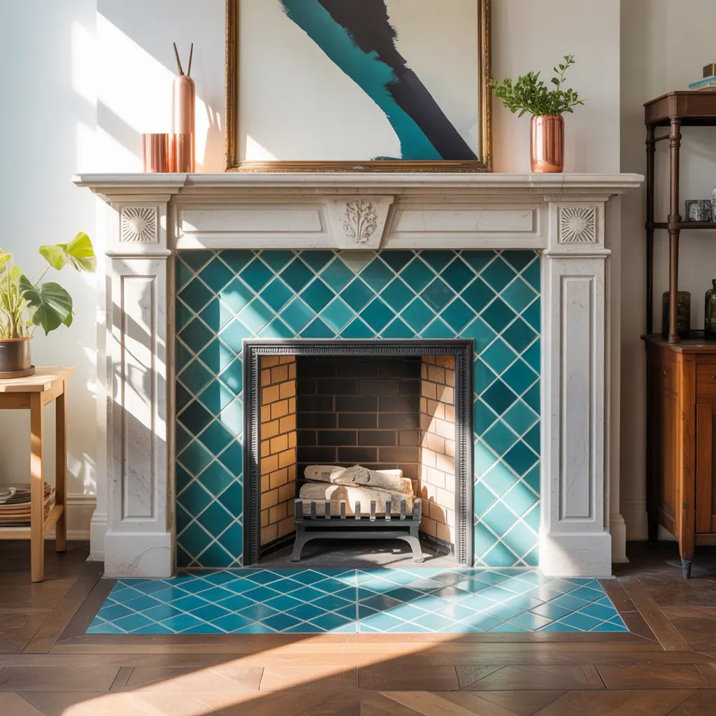 ideas for tiled fireplaces