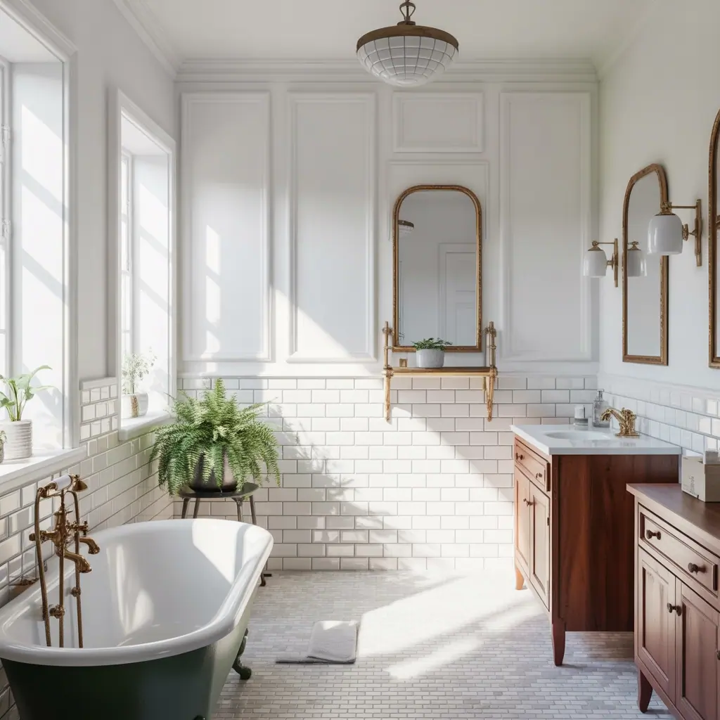 ideas for traditional white bathrooms