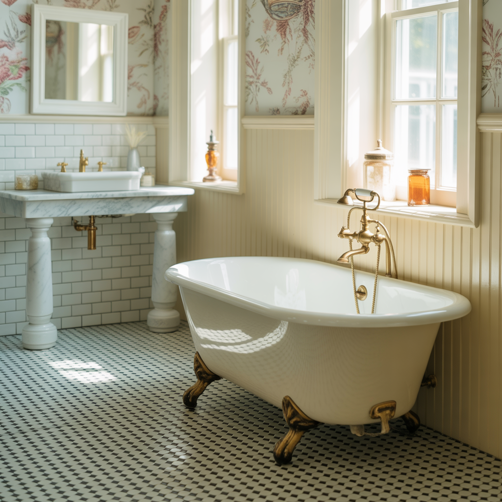 ideas for traditional white bathrooms