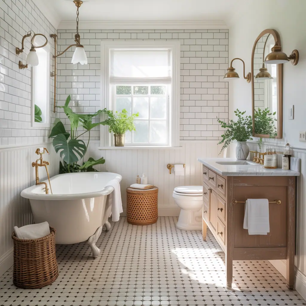 ideas for traditional white bathrooms