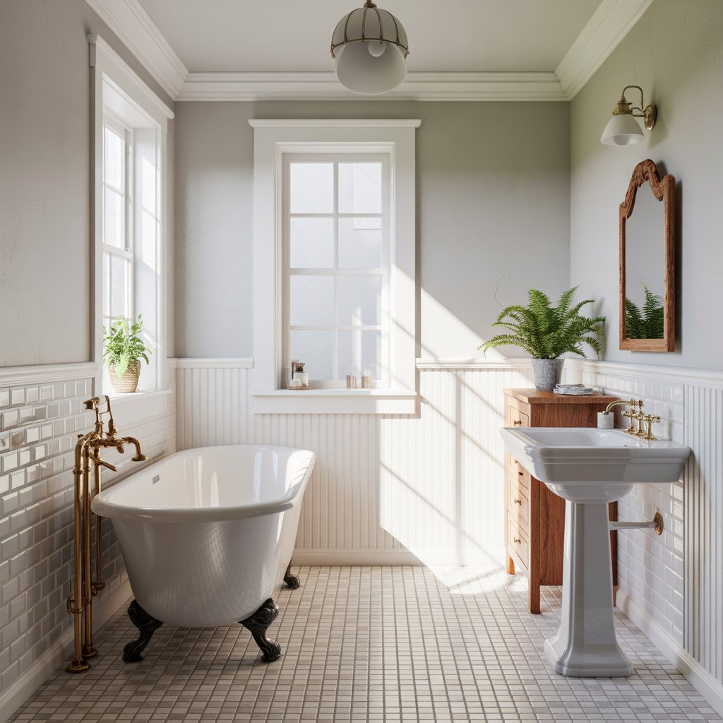 ideas for traditional white bathrooms