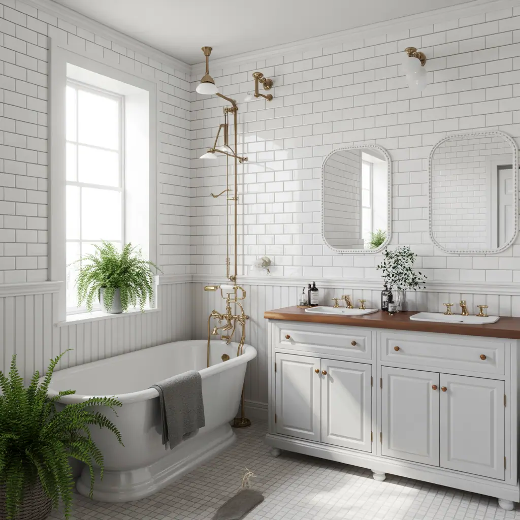 ideas for traditional white bathrooms