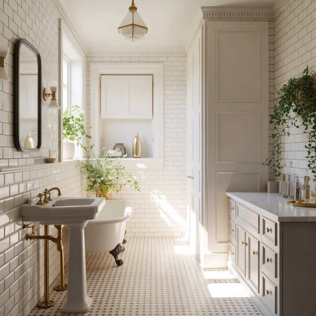 ideas for traditional white bathrooms