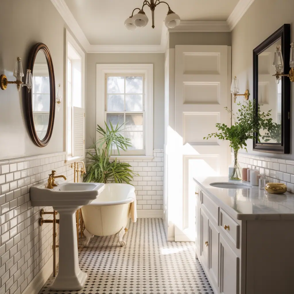 ideas for traditional white bathrooms