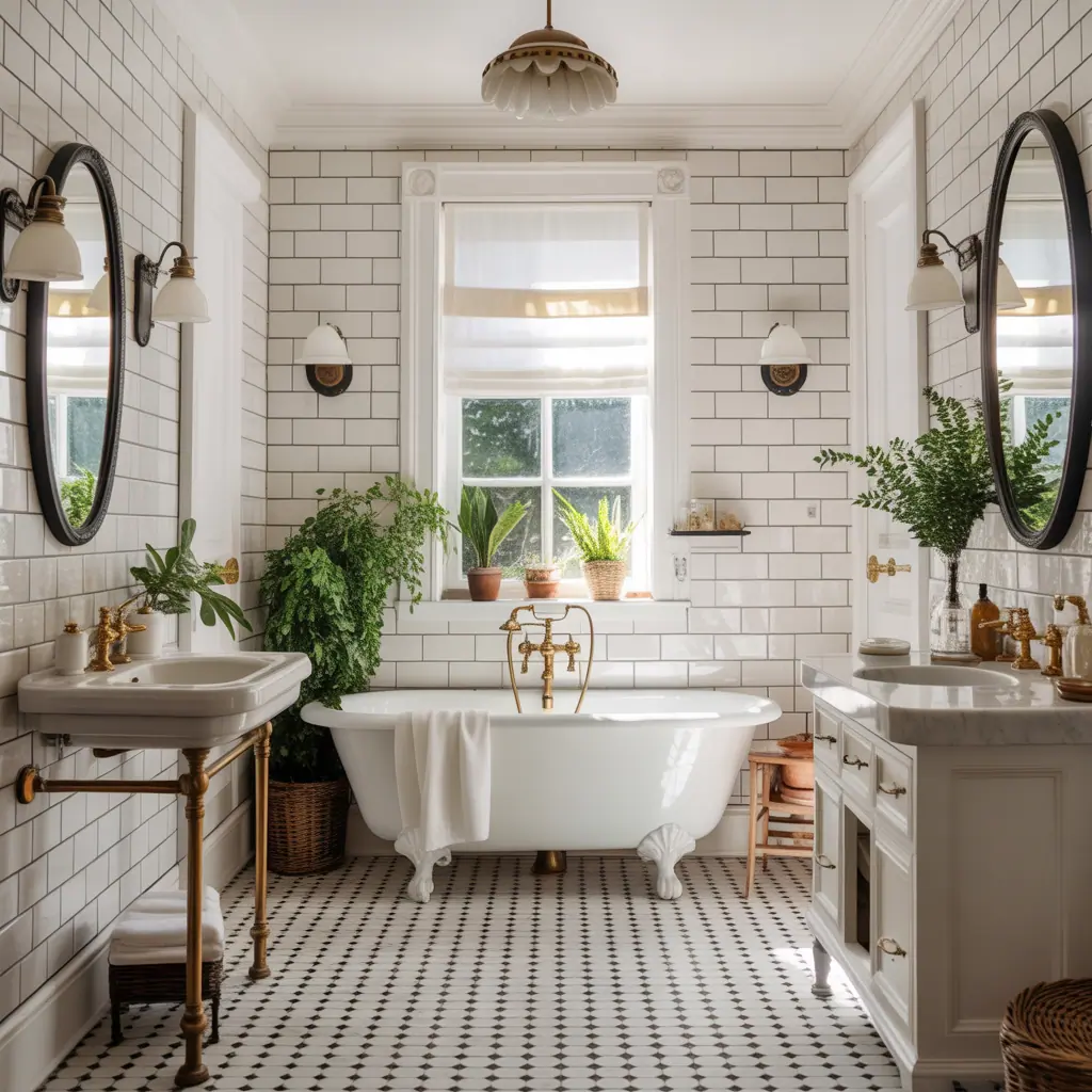 ideas for traditional white bathrooms