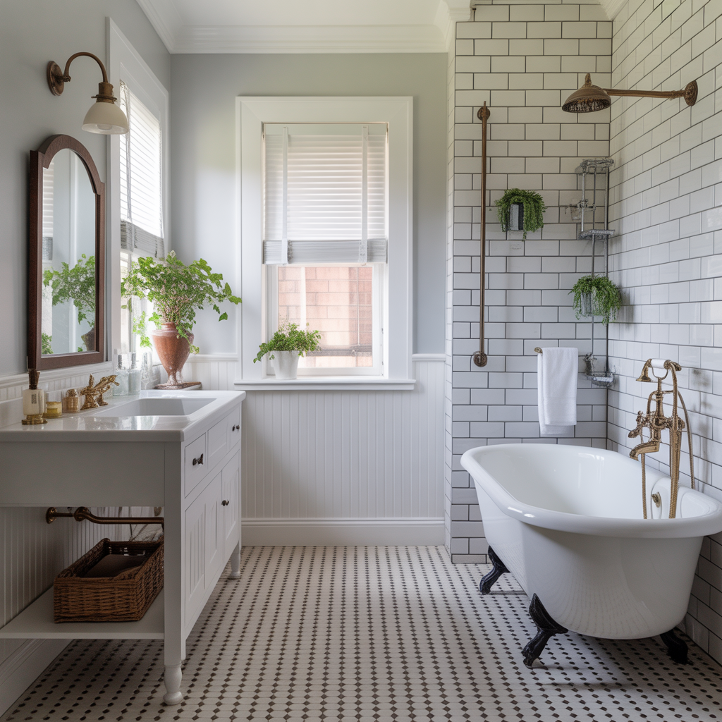 ideas for traditional white bathrooms