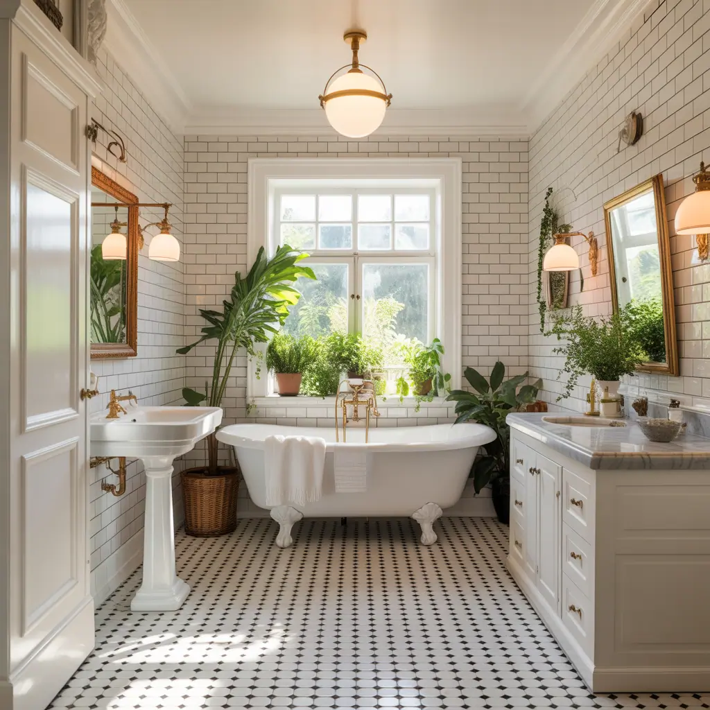 ideas for traditional white bathrooms