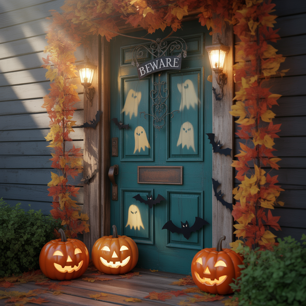 ideas halloween door decor