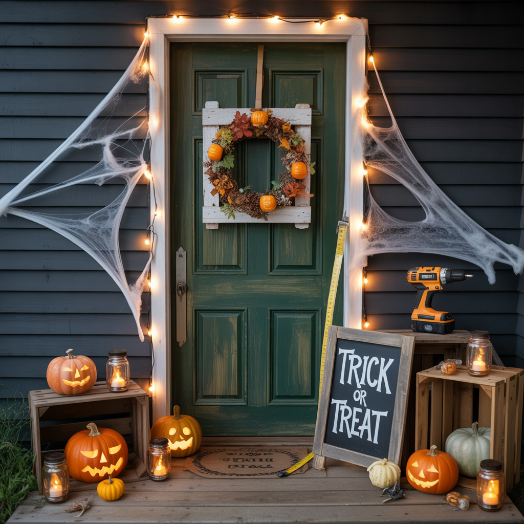 ideas halloween door decor