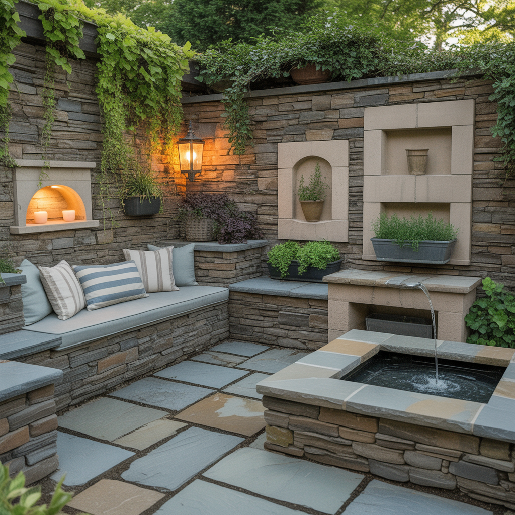 ideas outdoor garden stone walls