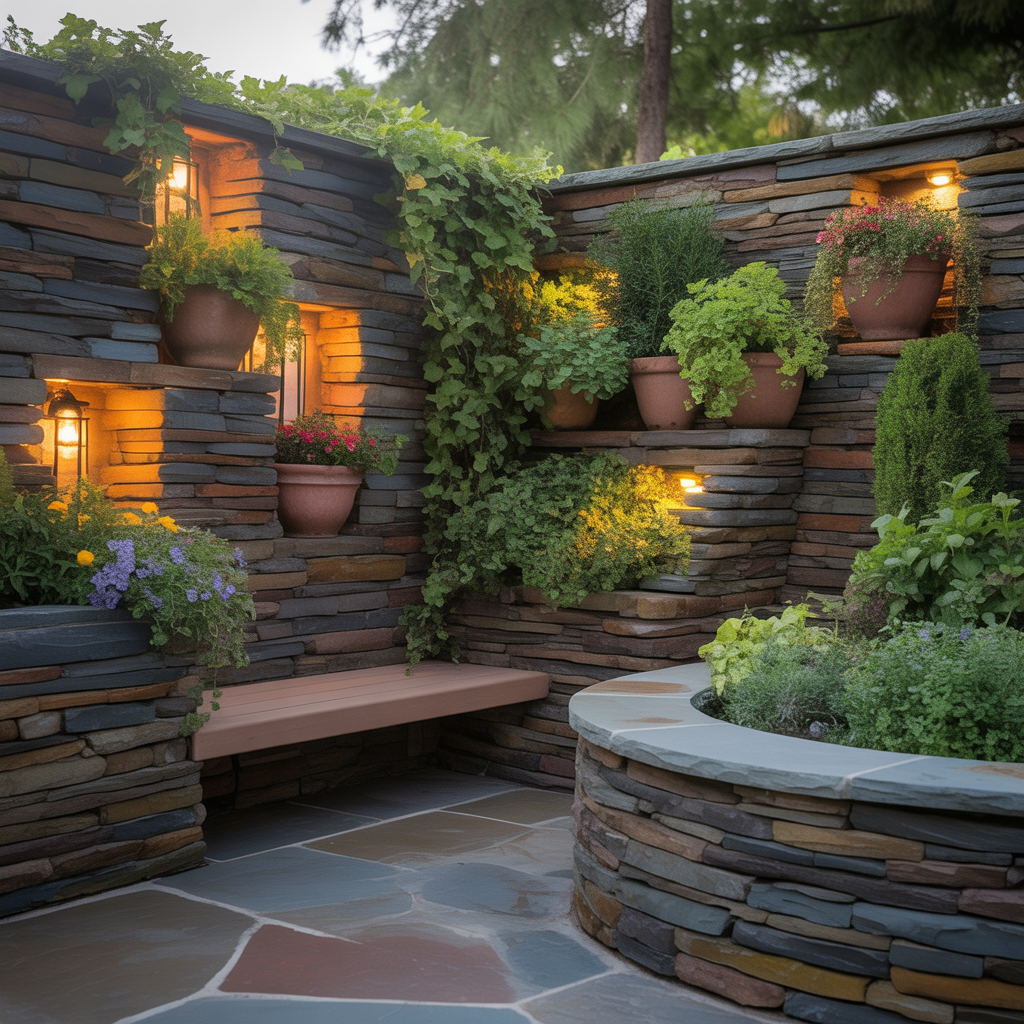 ideas outdoor garden stone walls