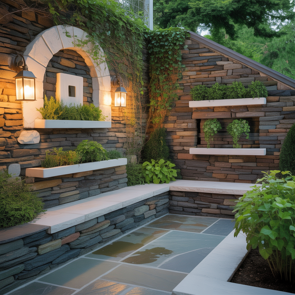 ideas outdoor garden stone walls