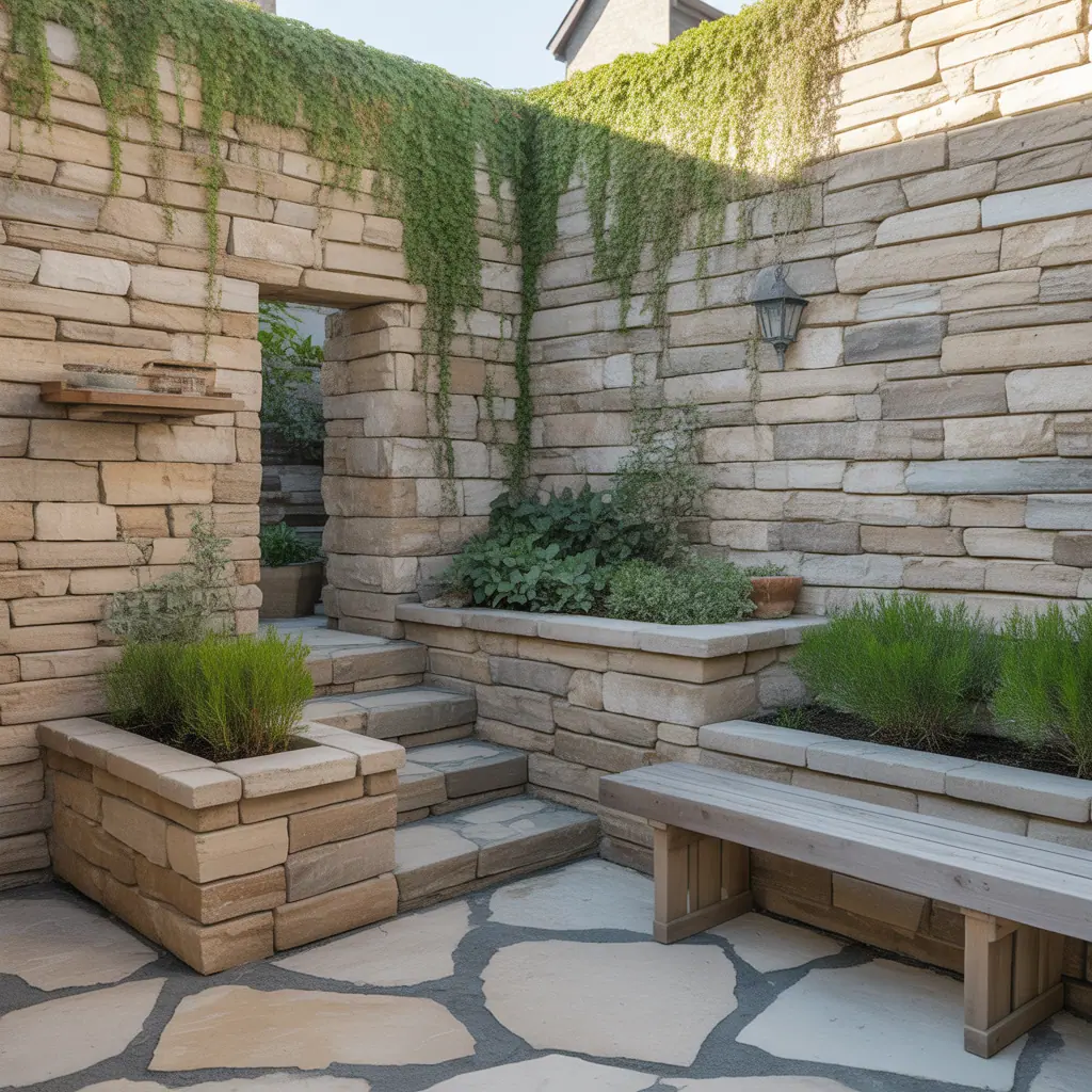 ideas outdoor garden stone walls