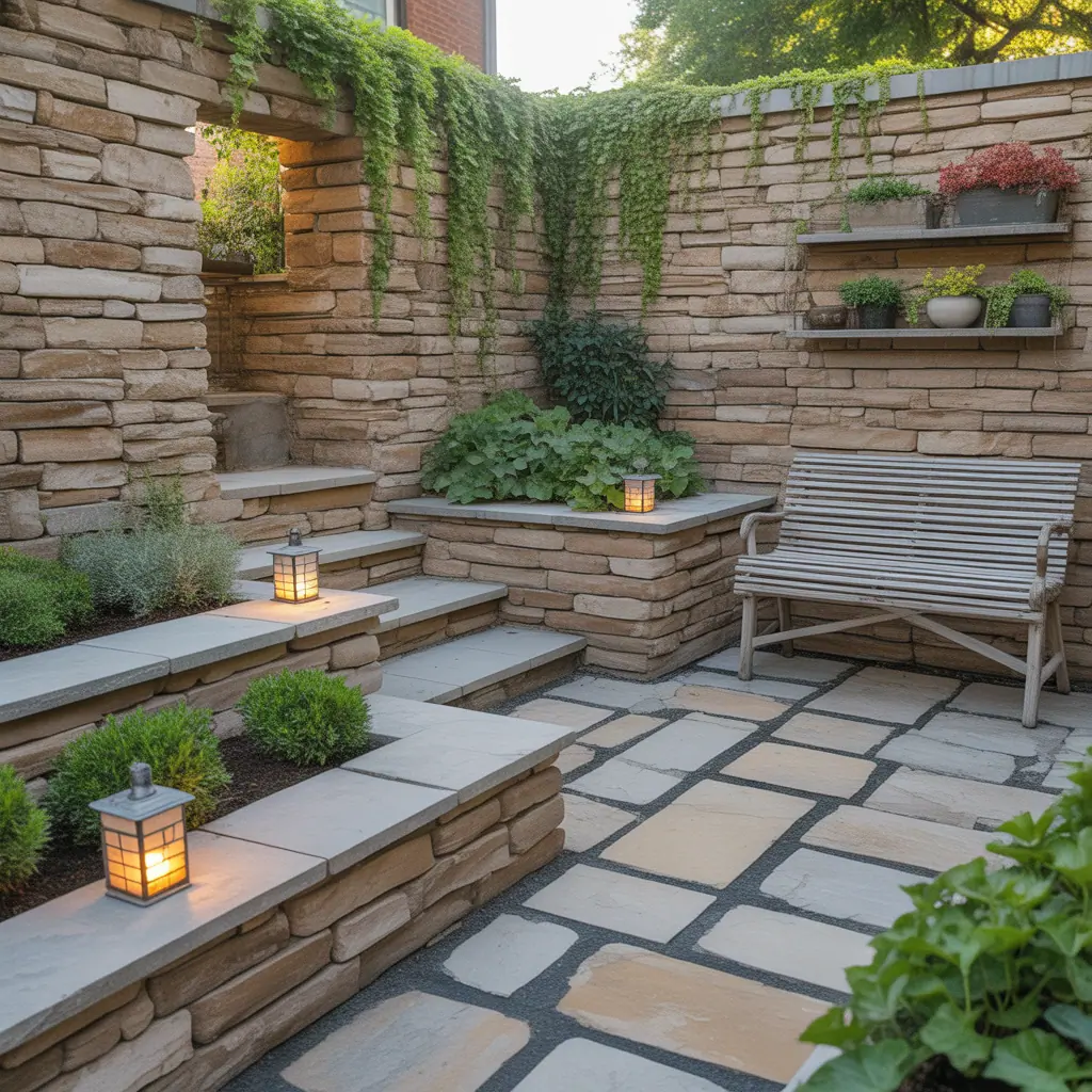 ideas outdoor garden stone walls