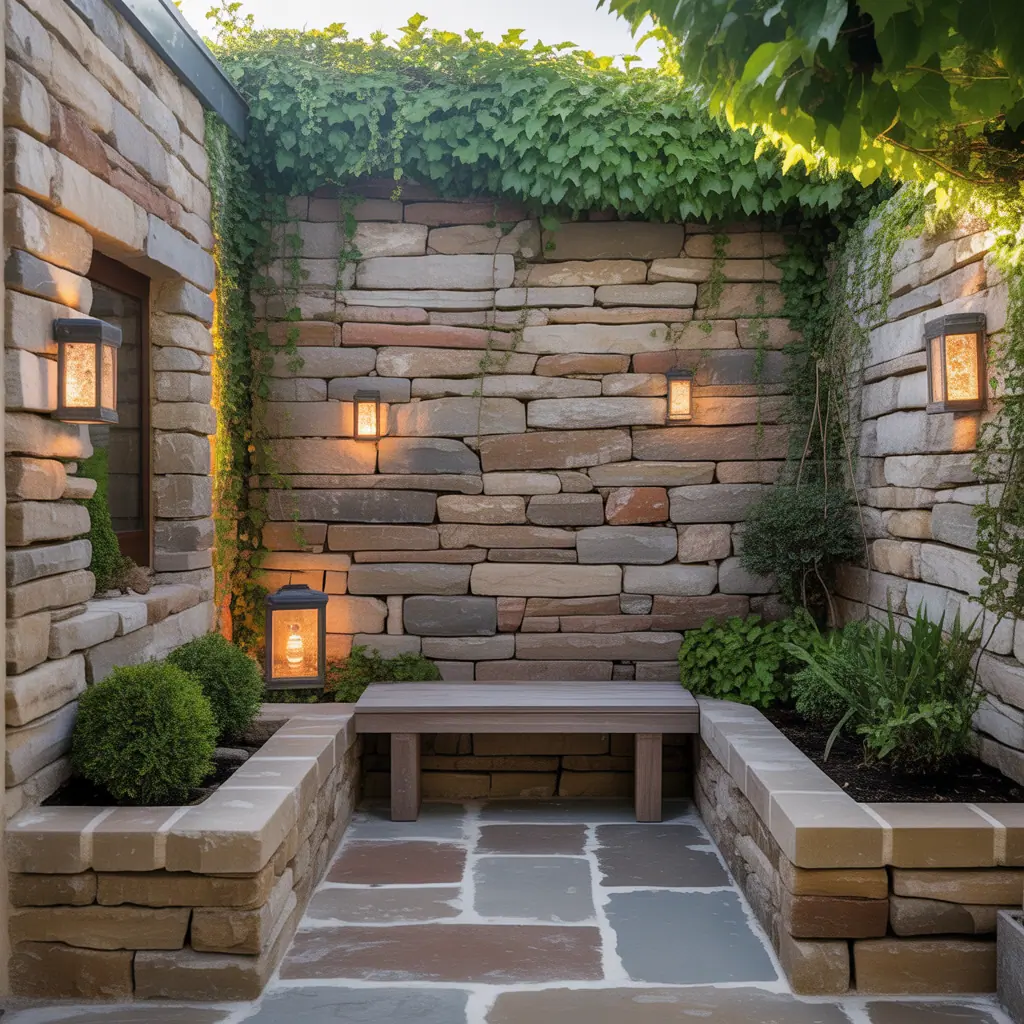 ideas outdoor garden stone walls