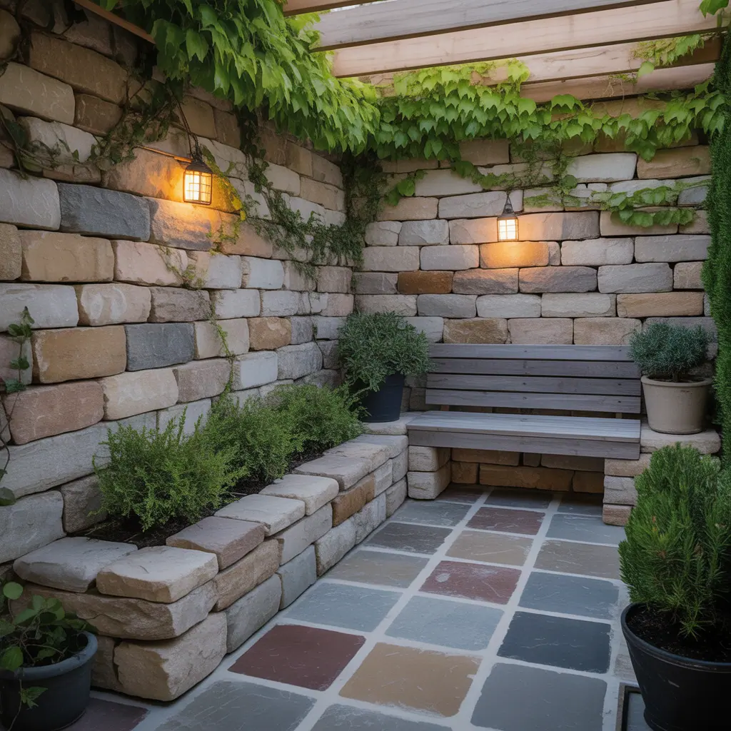ideas outdoor garden stone walls