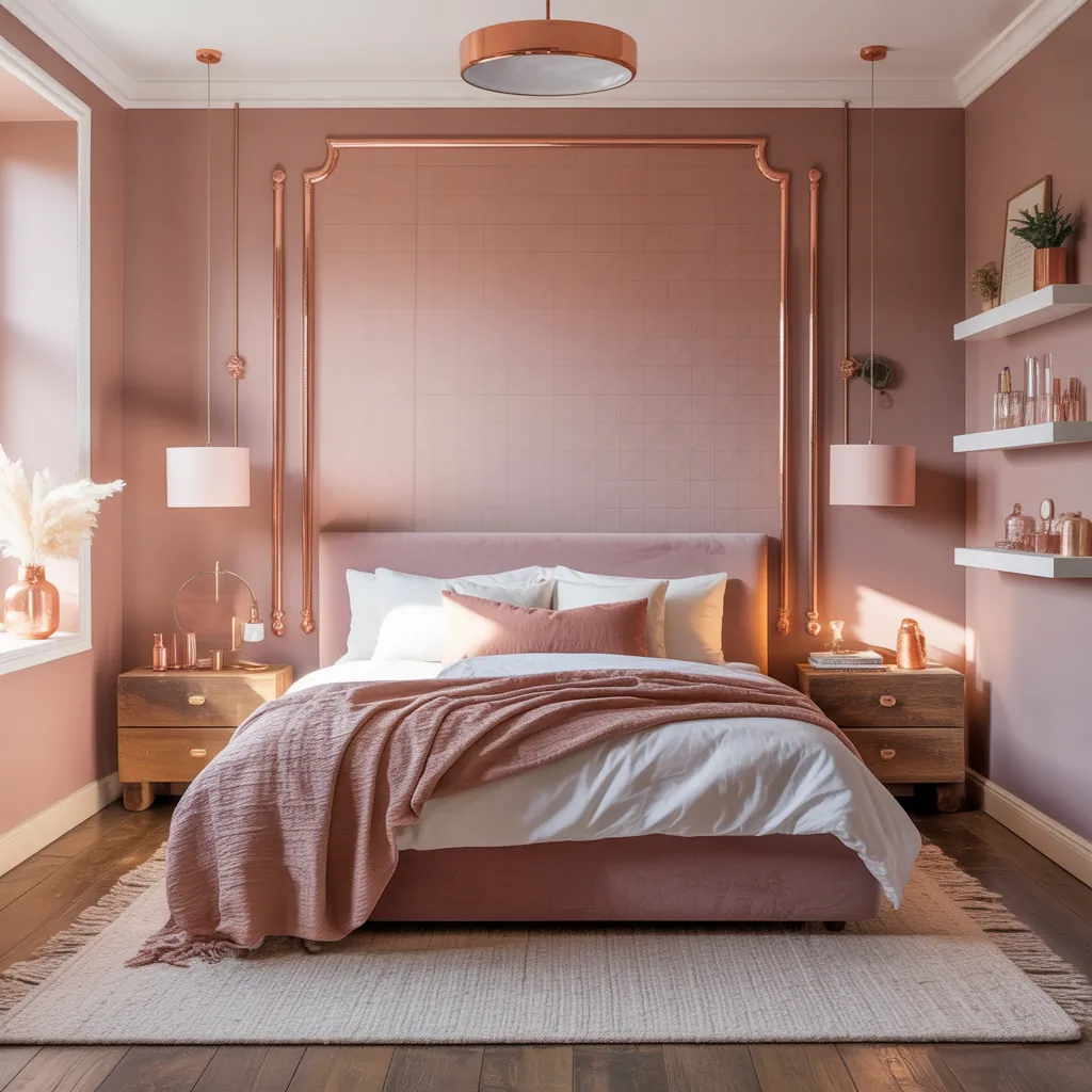 ideas rose gold bedroom