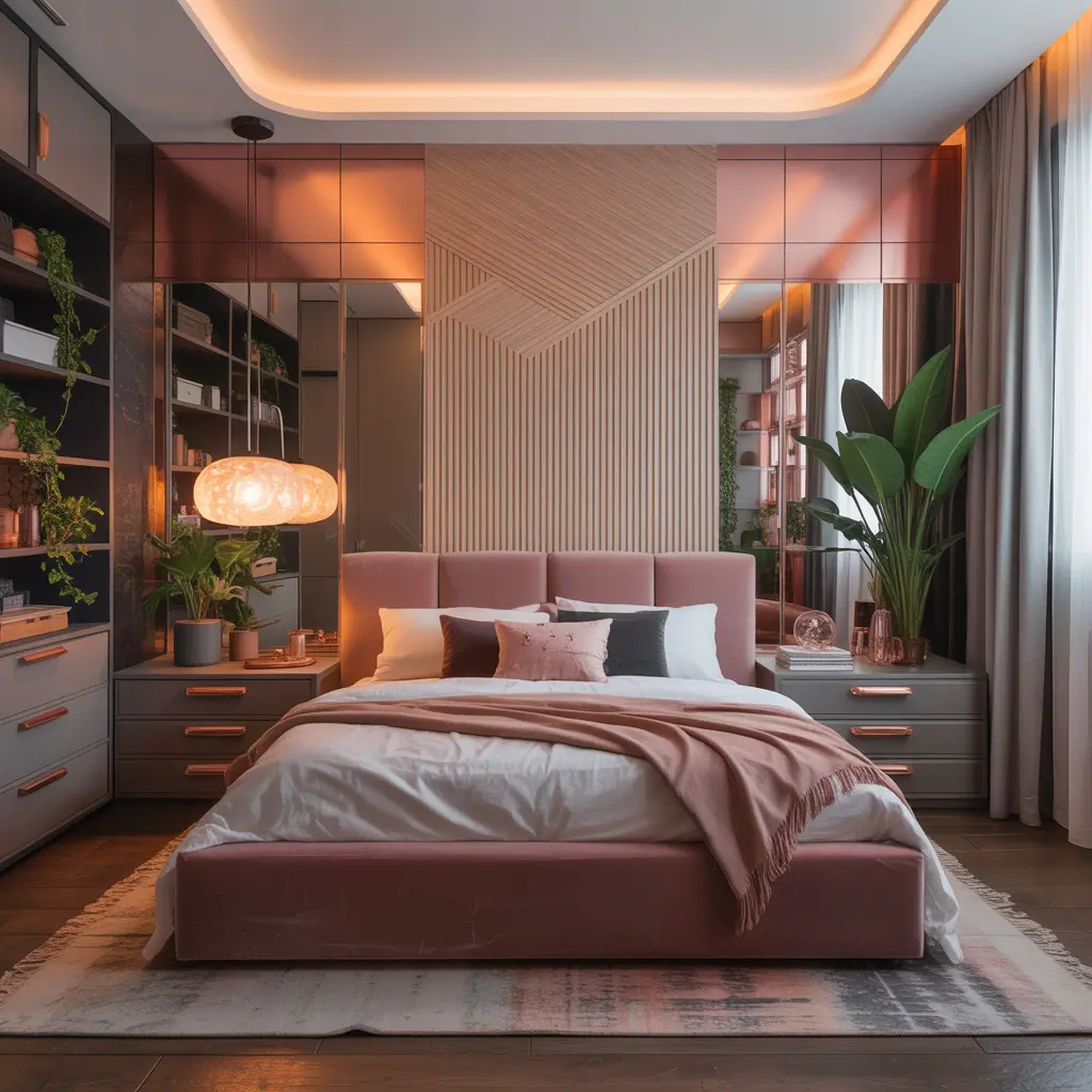 ideas rose gold bedroom