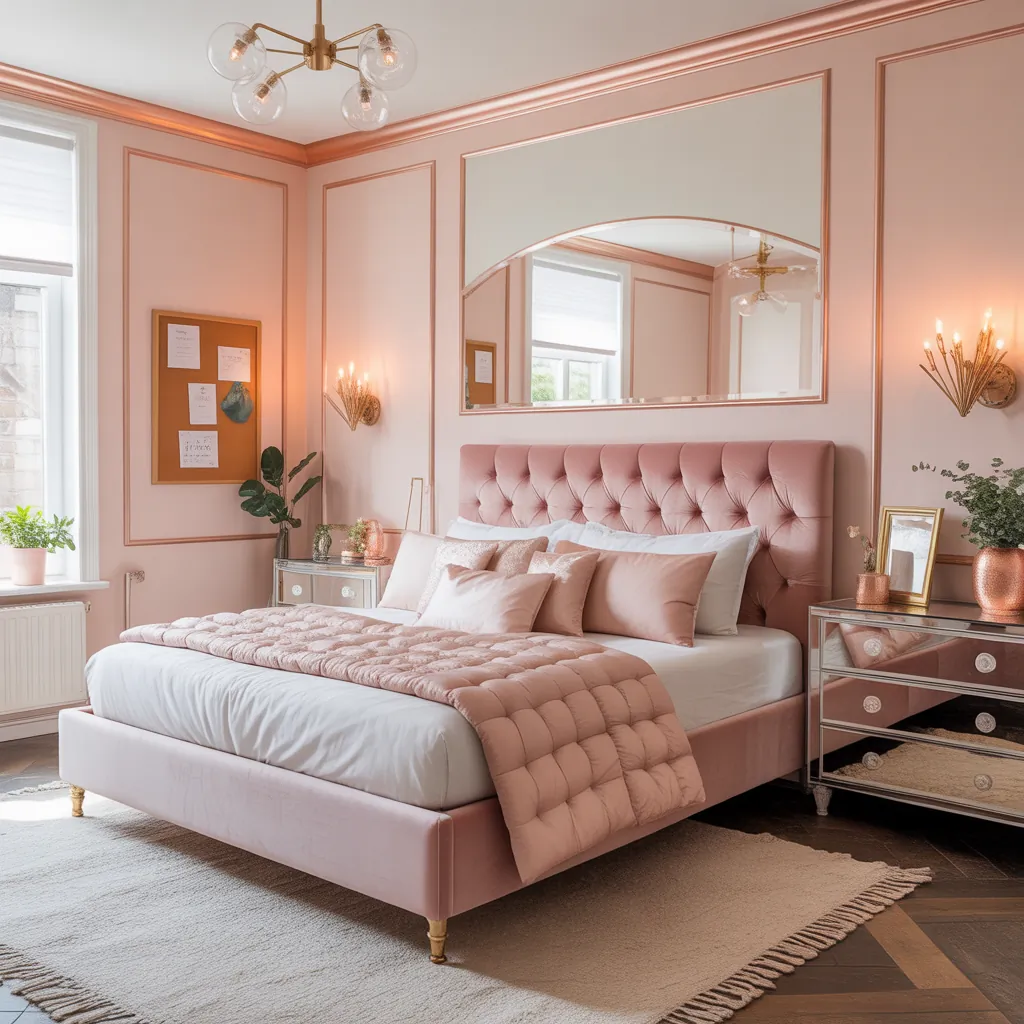ideas rose gold bedroom
