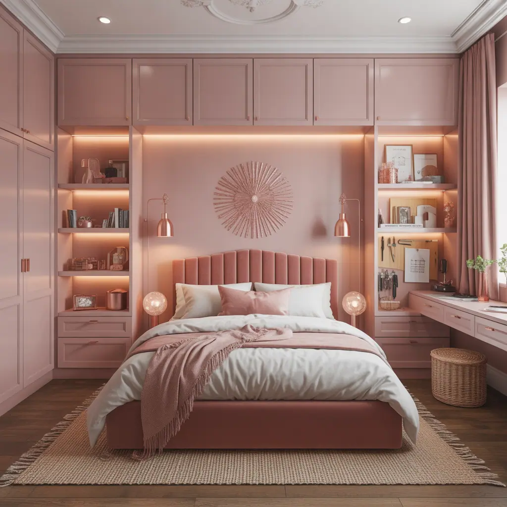 ideas rose gold bedroom