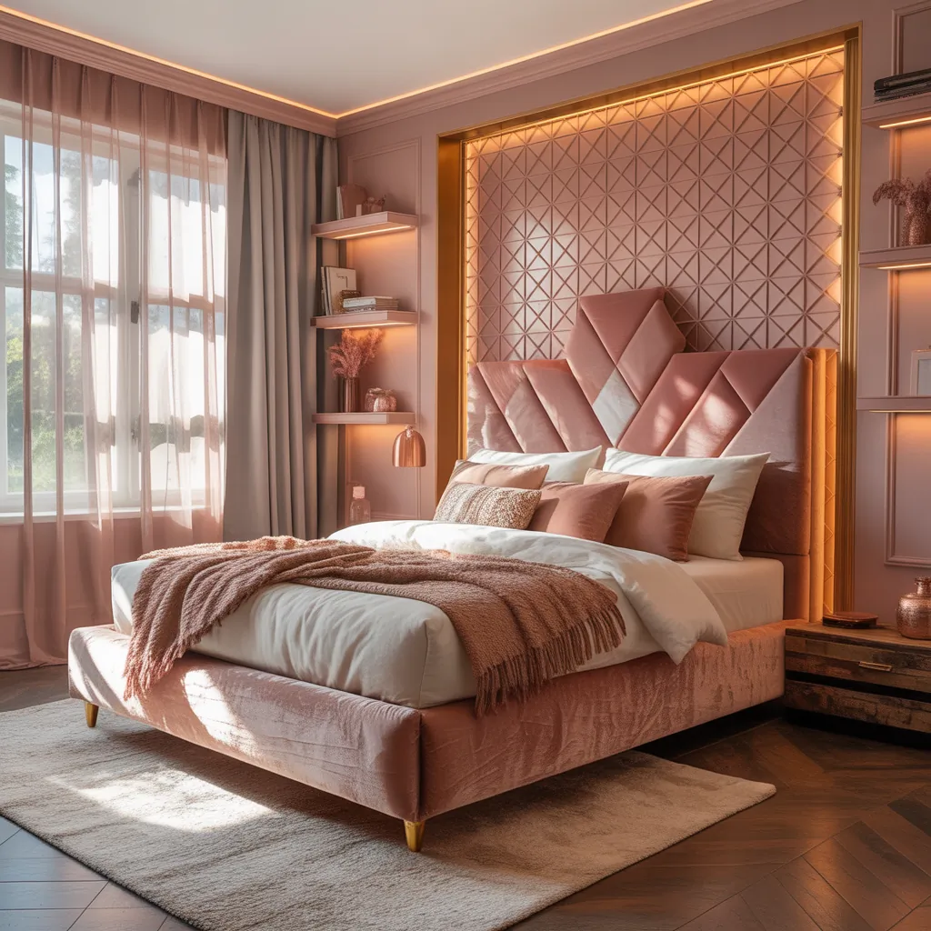ideas rose gold bedroom