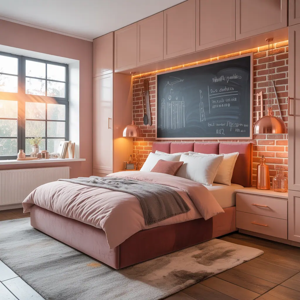 ideas rose gold bedroom