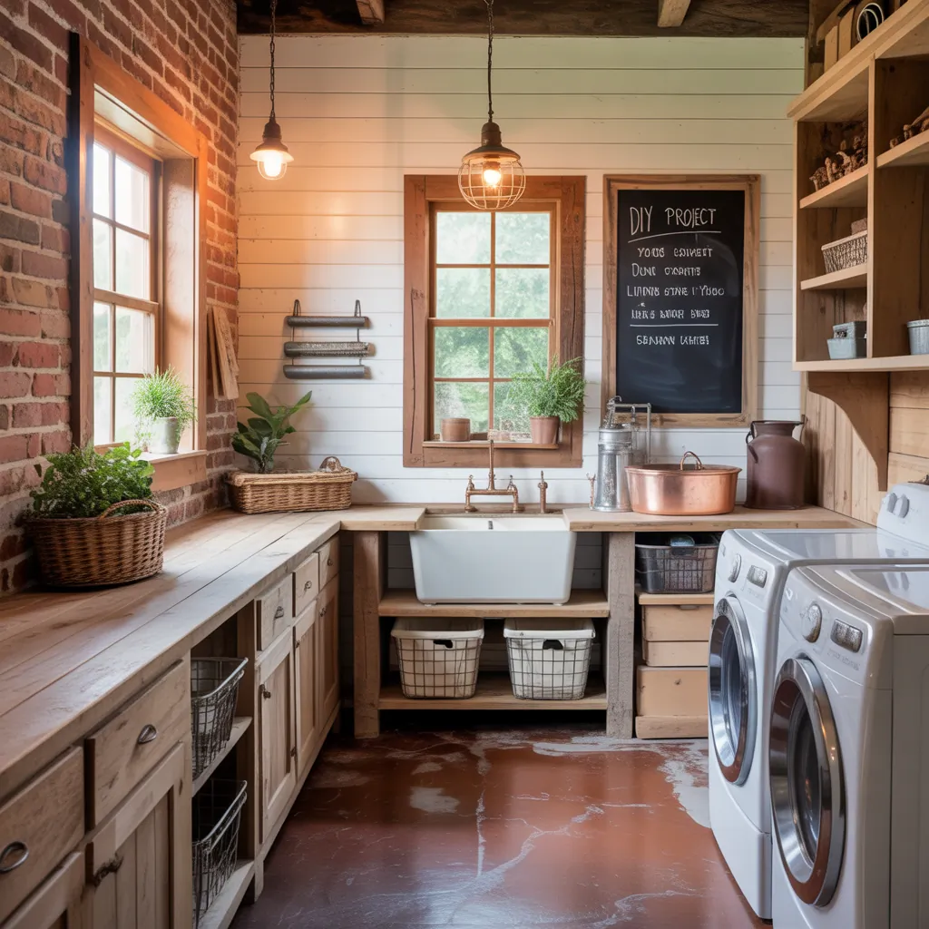 ideas rustic laundry room