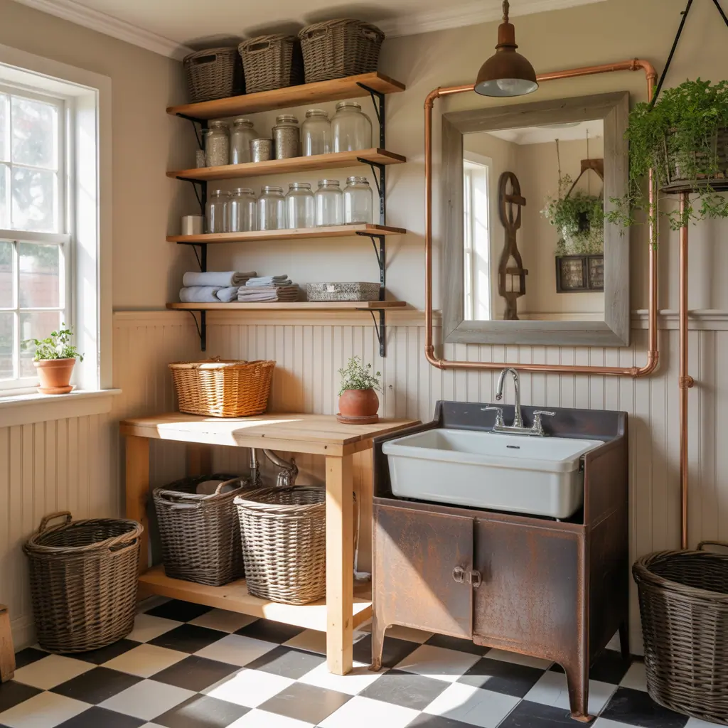 ideas rustic laundry room