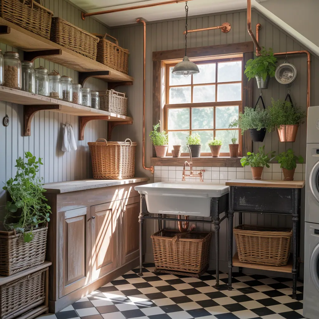 ideas rustic laundry room