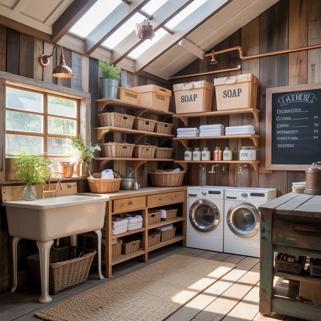 ideas rustic laundry room