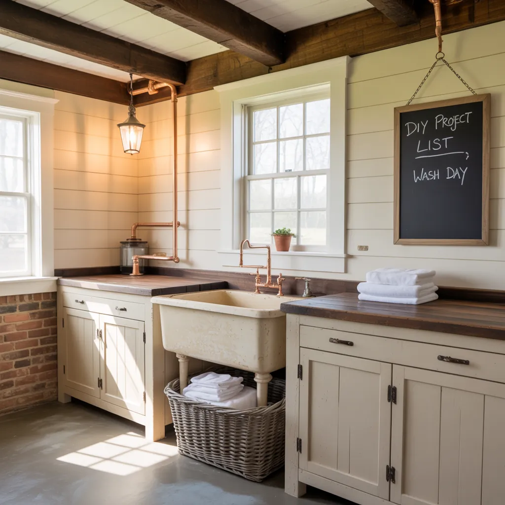 ideas rustic laundry room