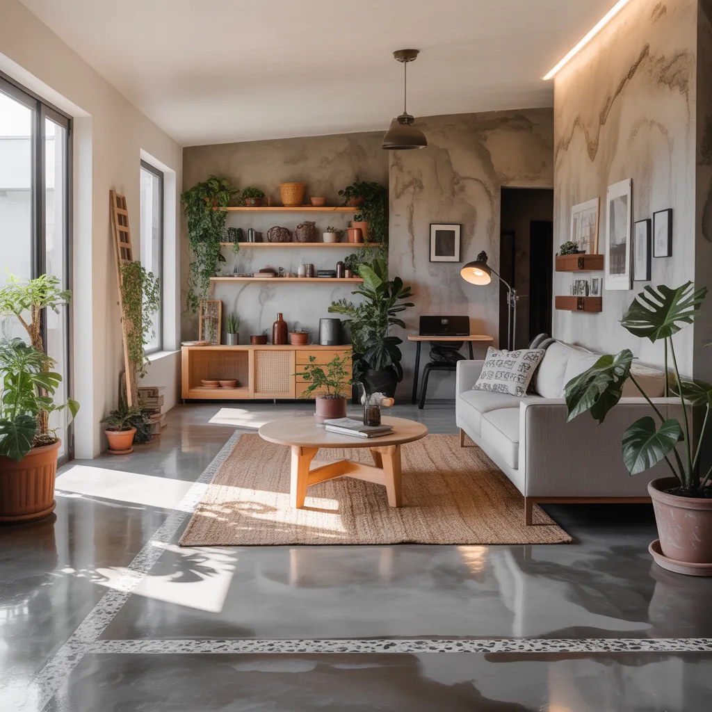 indoor concrete floor ideas
