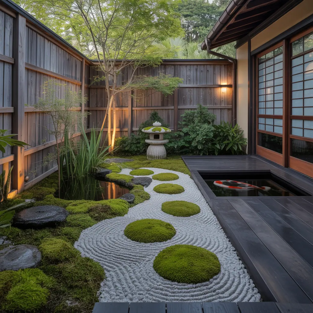 japanese outdoor garden concept