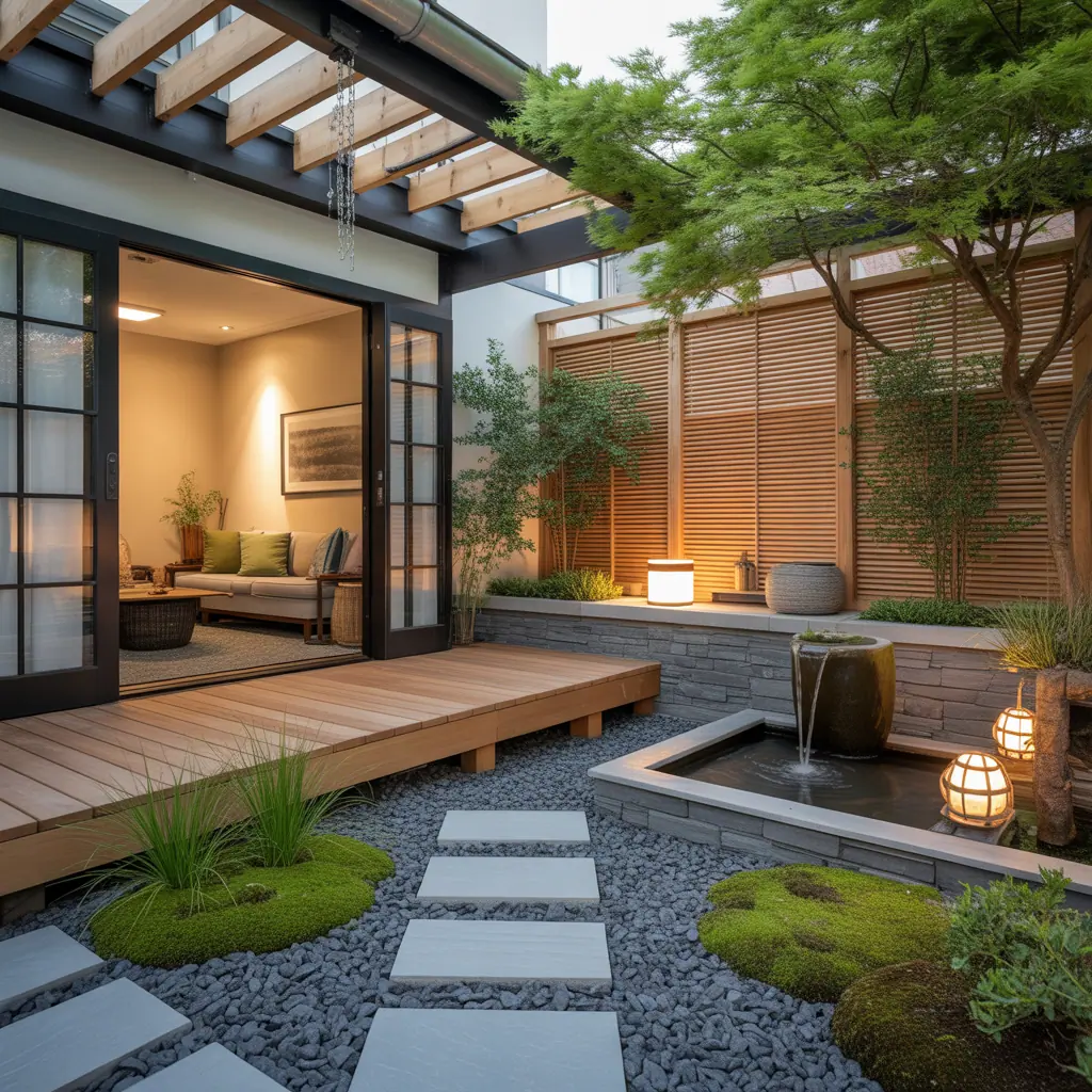 japanese outdoor garden concept