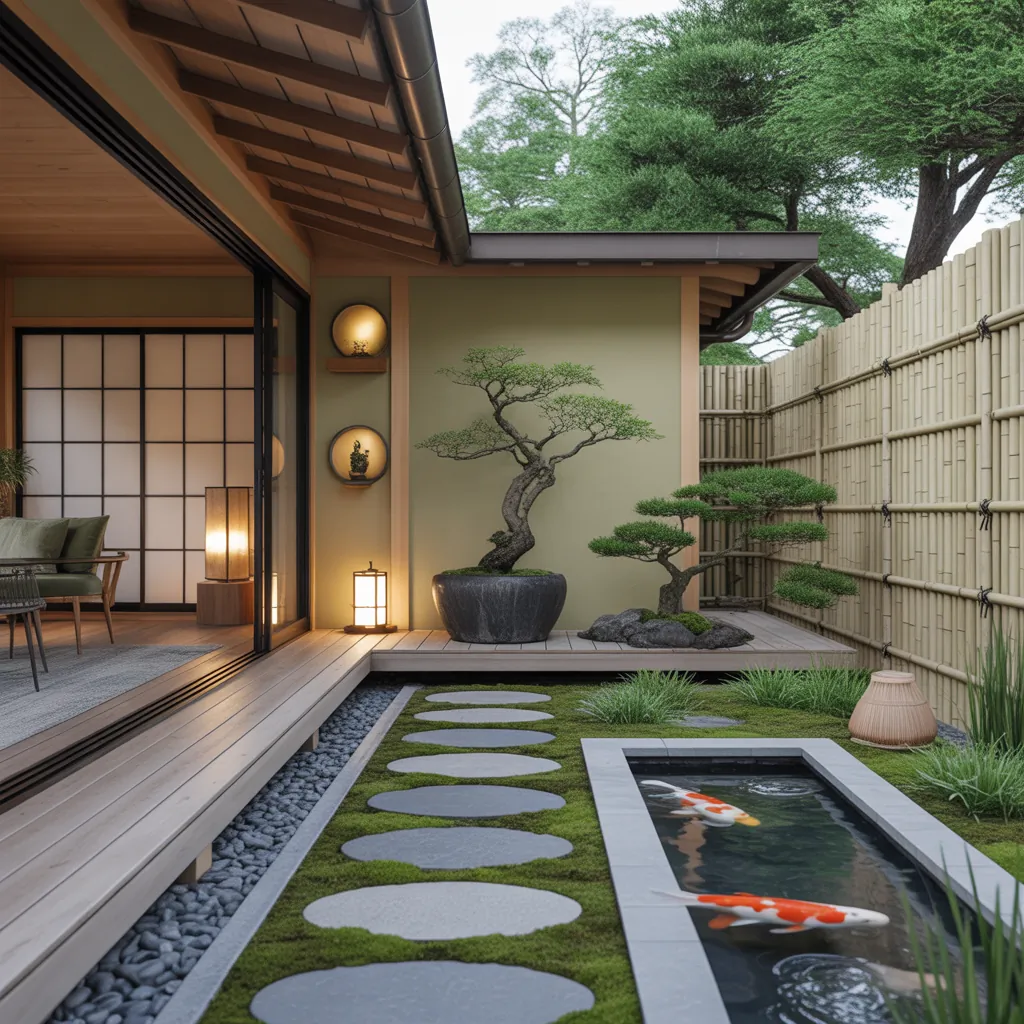 japanese outdoor garden concept