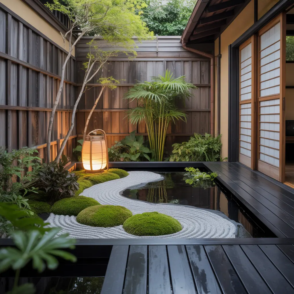 japanese outdoor garden concept