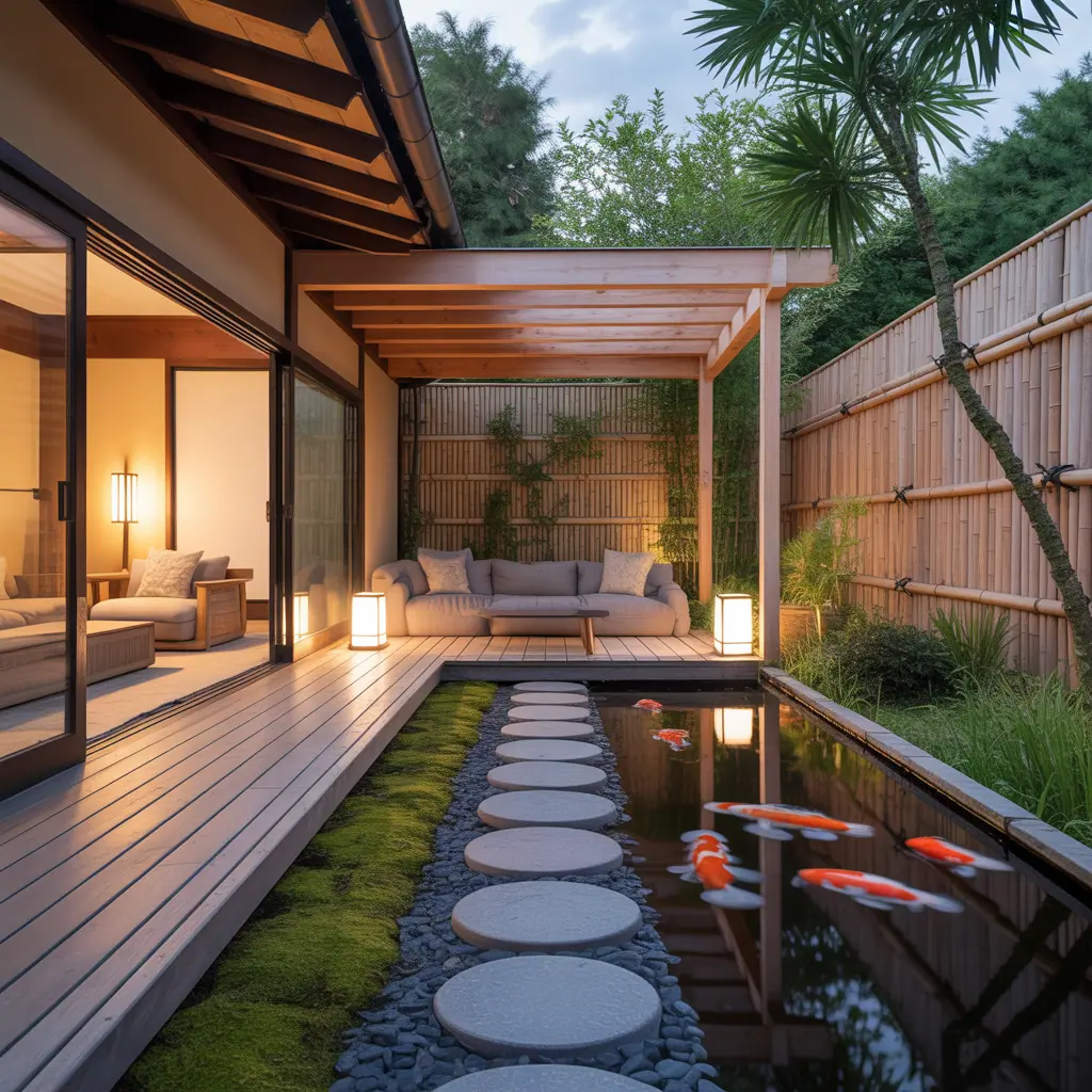 japanese outdoor garden concept