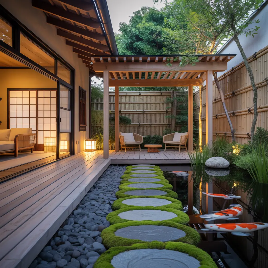 japanese outdoor garden concept