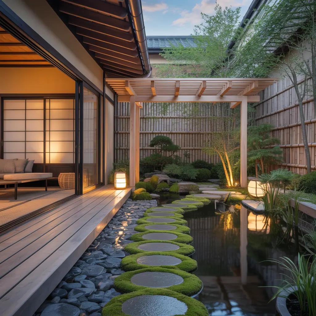 japanese outdoor garden concept
