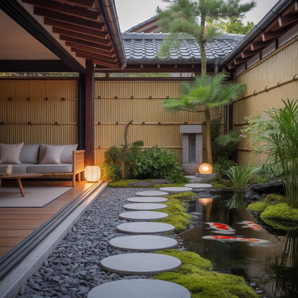 japanese outdoor garden concept