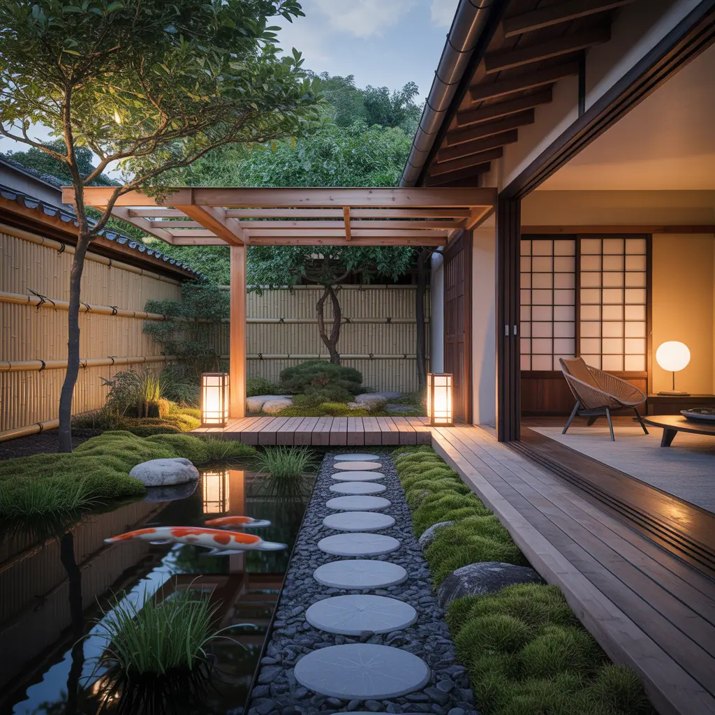 japanese outdoor garden concept