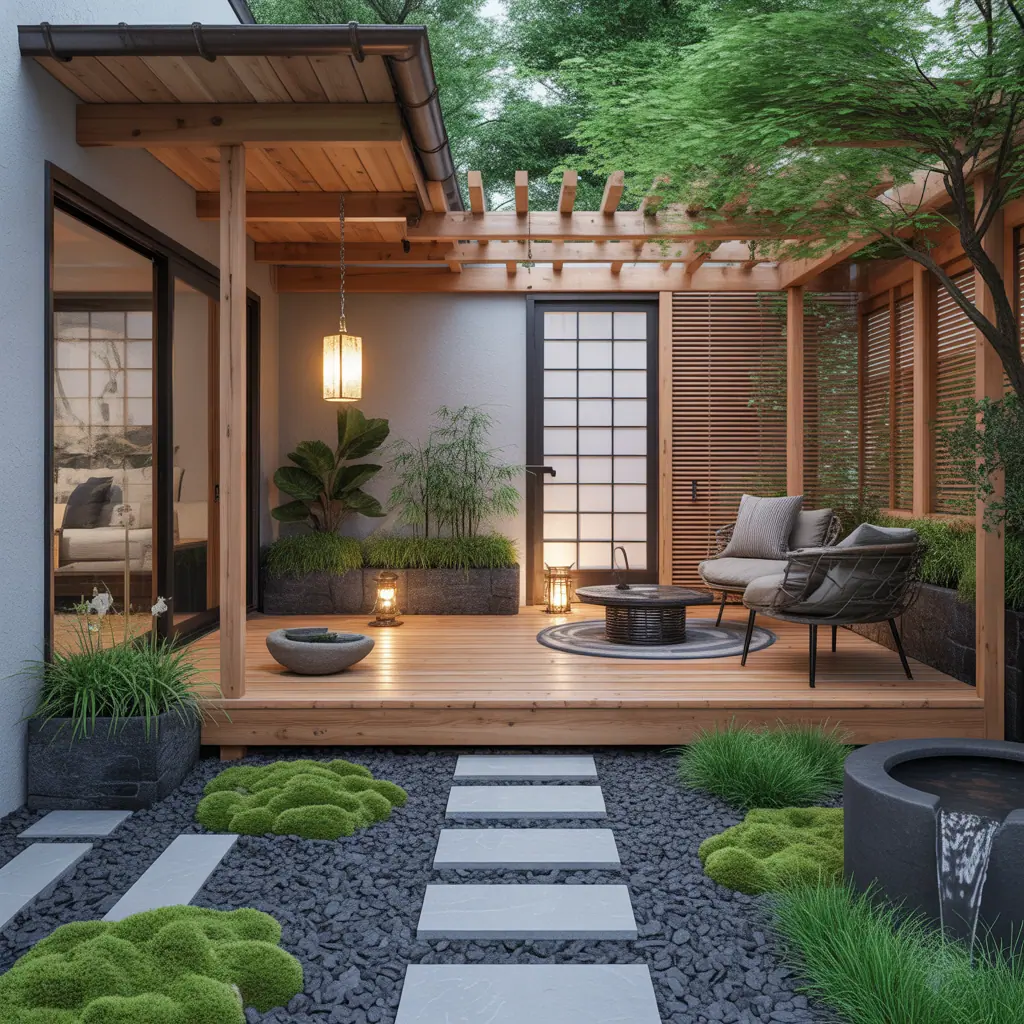japanese outdoor garden concept