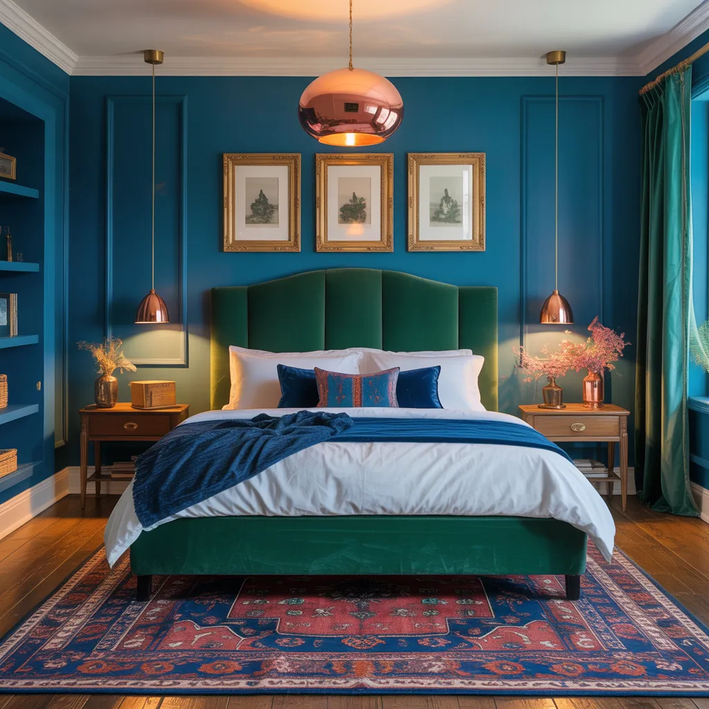 jewel toned bedroom decor