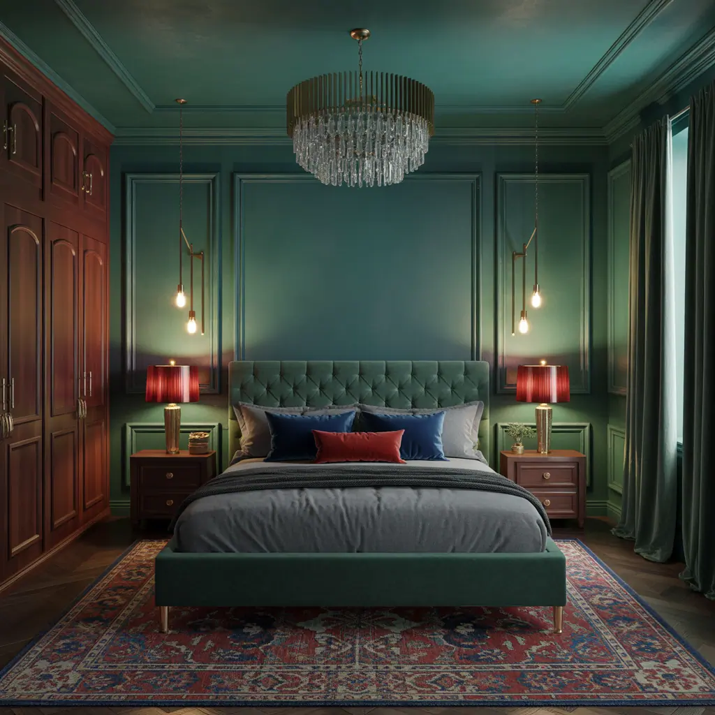 jewel toned bedroom decor