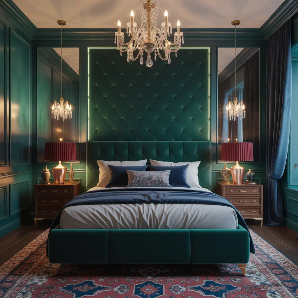 jewel toned bedroom decor