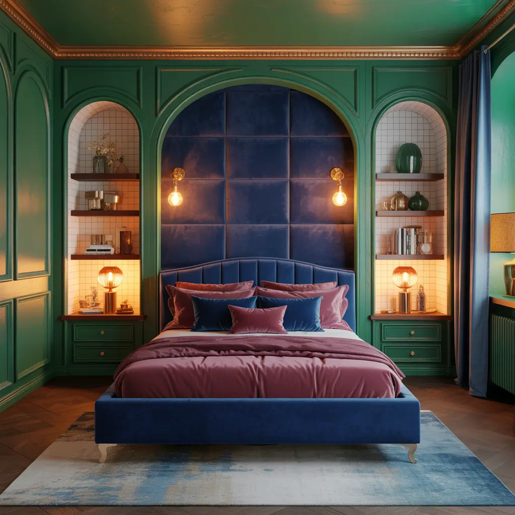 jewel toned bedroom decor