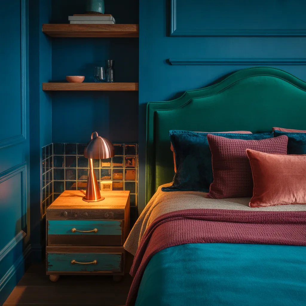 jewel toned bedroom decor