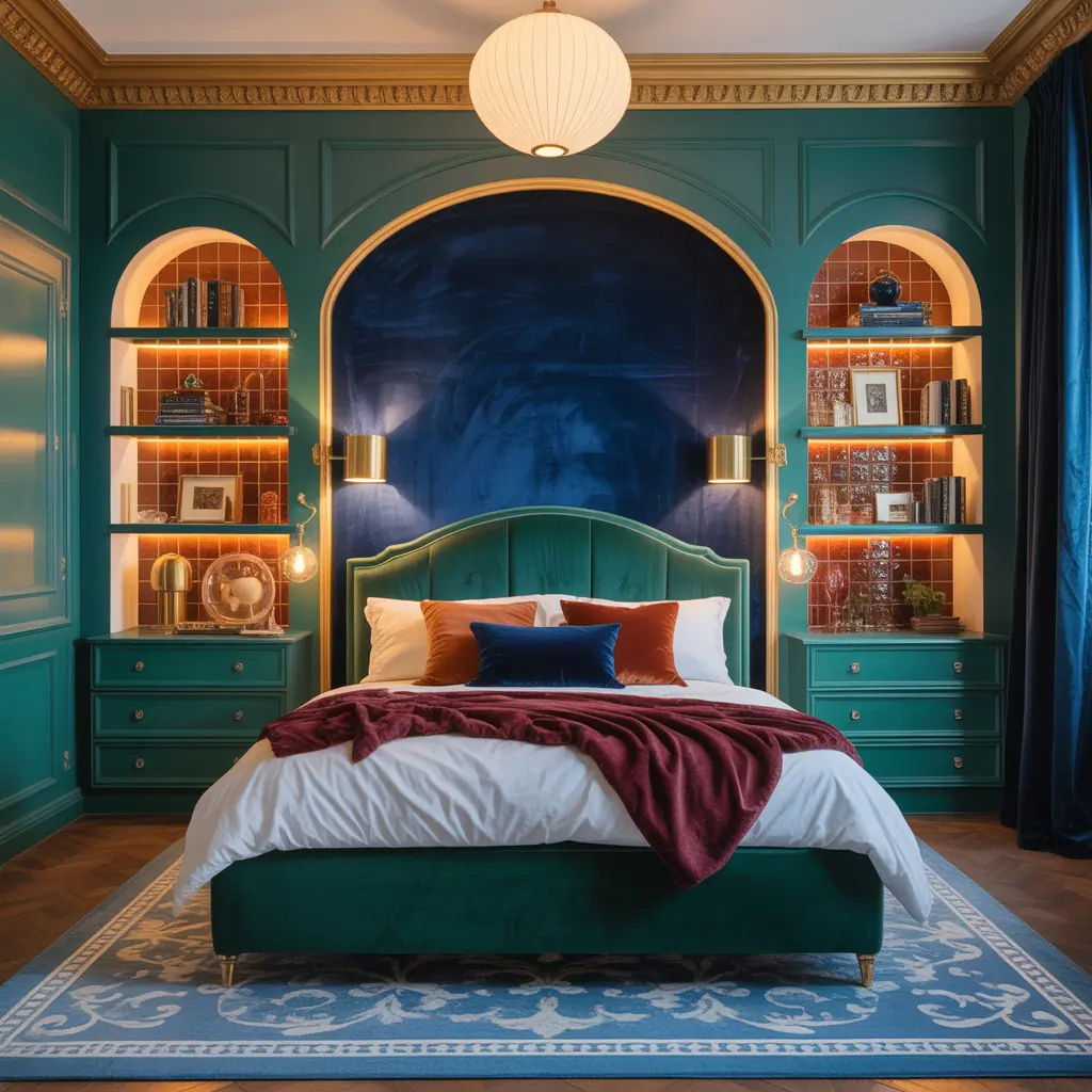 jewel toned bedroom decor