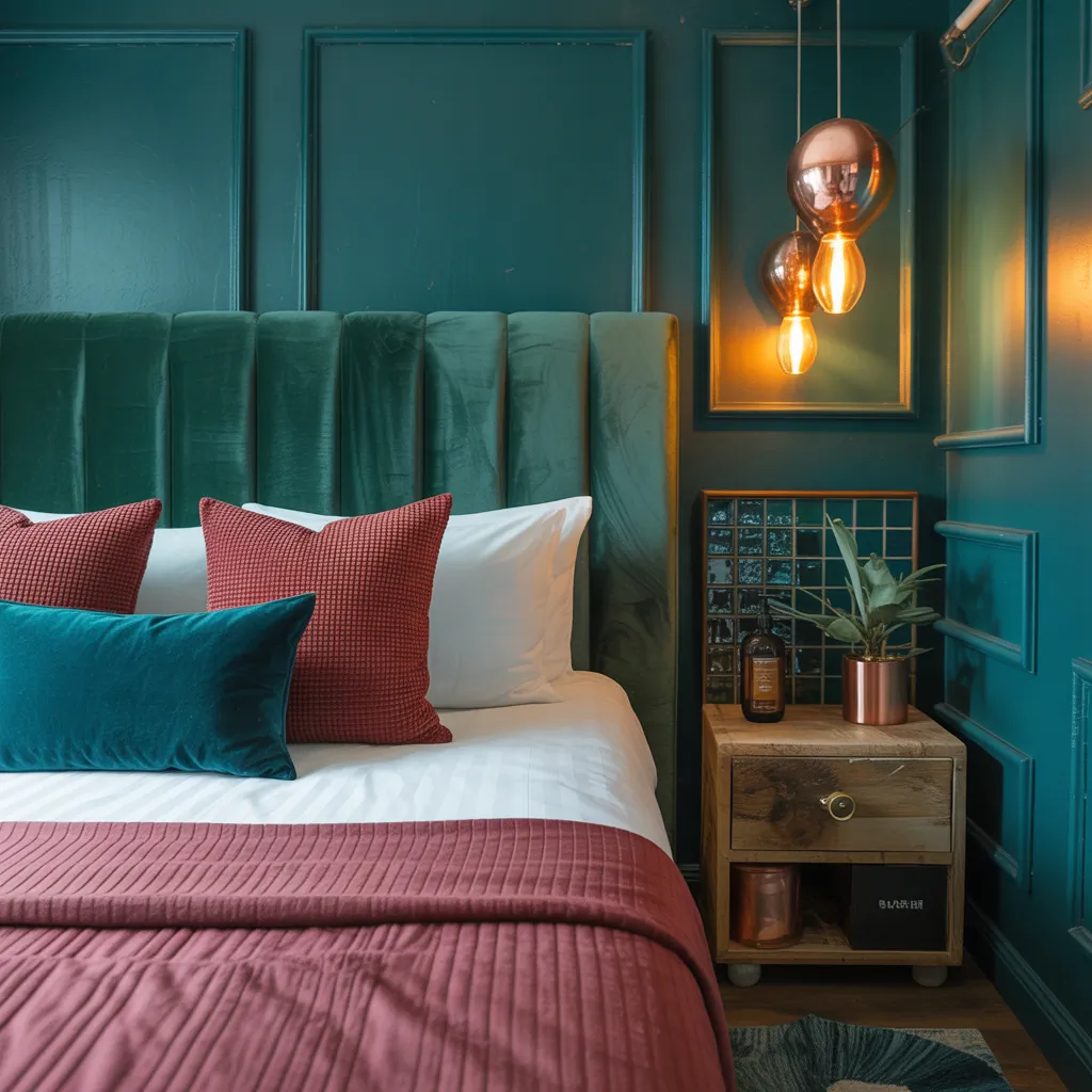 jewel toned bedroom decor