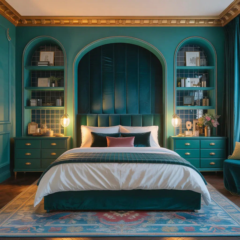 jewel toned bedroom decor